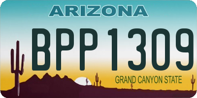 AZ license plate BPP1309