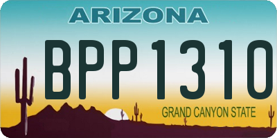 AZ license plate BPP1310