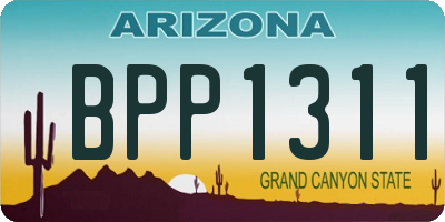 AZ license plate BPP1311