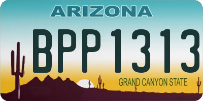 AZ license plate BPP1313