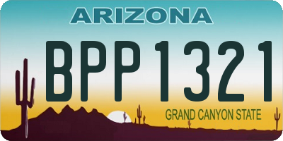 AZ license plate BPP1321