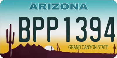 AZ license plate BPP1394
