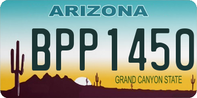 AZ license plate BPP1450