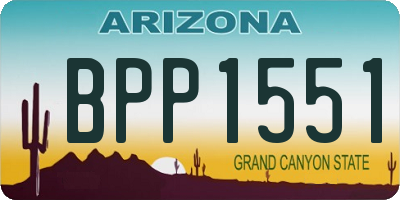 AZ license plate BPP1551