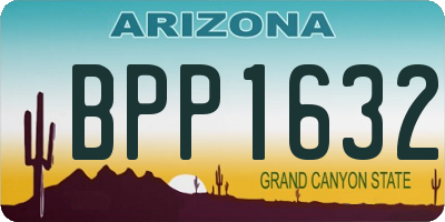 AZ license plate BPP1632