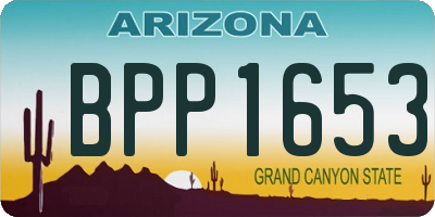 AZ license plate BPP1653