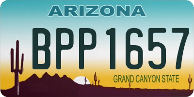 AZ license plate BPP1657