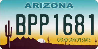 AZ license plate BPP1681