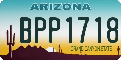 AZ license plate BPP1718