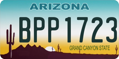 AZ license plate BPP1723