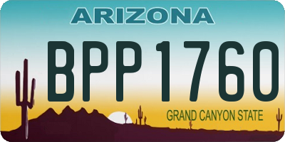 AZ license plate BPP1760