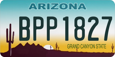 AZ license plate BPP1827