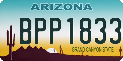 AZ license plate BPP1833