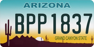 AZ license plate BPP1837