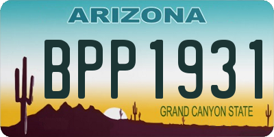 AZ license plate BPP1931