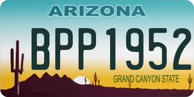 AZ license plate BPP1952