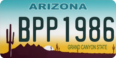 AZ license plate BPP1986
