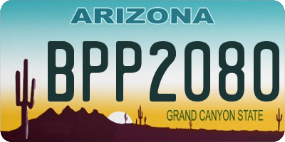 AZ license plate BPP2080
