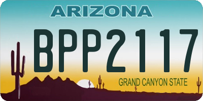 AZ license plate BPP2117