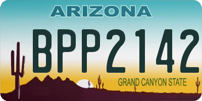 AZ license plate BPP2142
