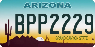 AZ license plate BPP2229