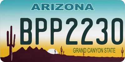 AZ license plate BPP2230