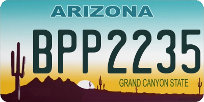AZ license plate BPP2235