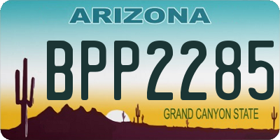 AZ license plate BPP2285