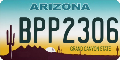 AZ license plate BPP2306