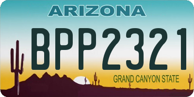 AZ license plate BPP2321