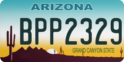 AZ license plate BPP2329