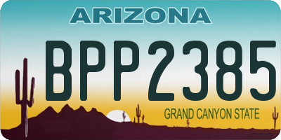 AZ license plate BPP2385