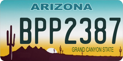 AZ license plate BPP2387
