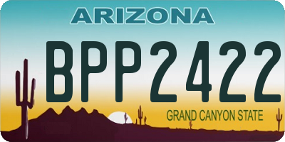 AZ license plate BPP2422