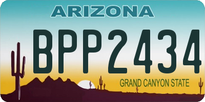 AZ license plate BPP2434