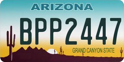 AZ license plate BPP2447