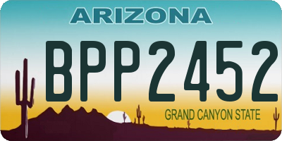 AZ license plate BPP2452
