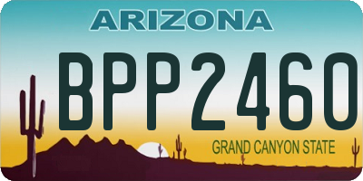 AZ license plate BPP2460