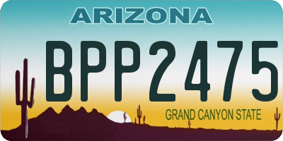 AZ license plate BPP2475