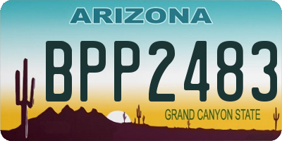 AZ license plate BPP2483