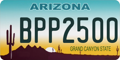 AZ license plate BPP2500