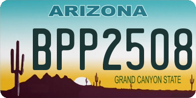 AZ license plate BPP2508