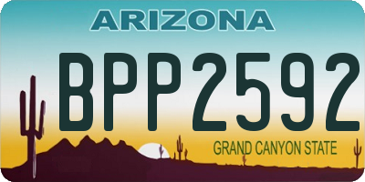 AZ license plate BPP2592