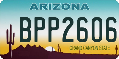 AZ license plate BPP2606