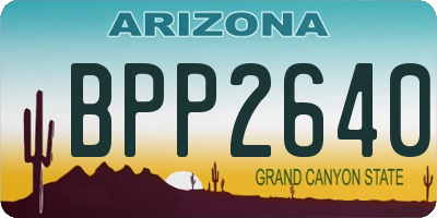 AZ license plate BPP2640