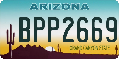AZ license plate BPP2669