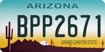 AZ license plate BPP2671