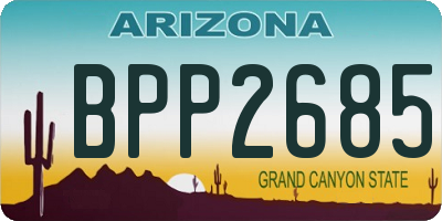 AZ license plate BPP2685