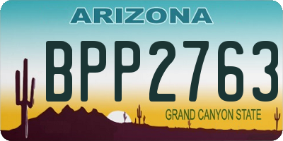 AZ license plate BPP2763