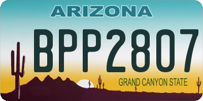 AZ license plate BPP2807